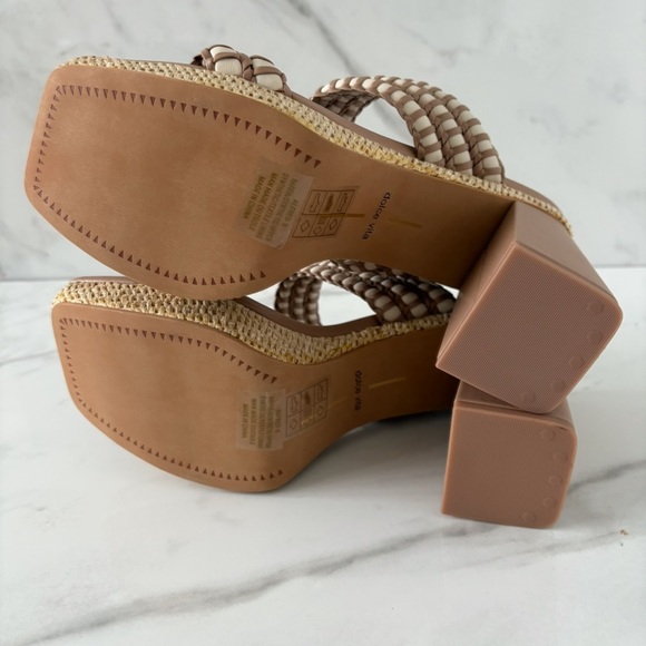 Alohas Beige Woven Heeled Sandals - Picture 2 of 2